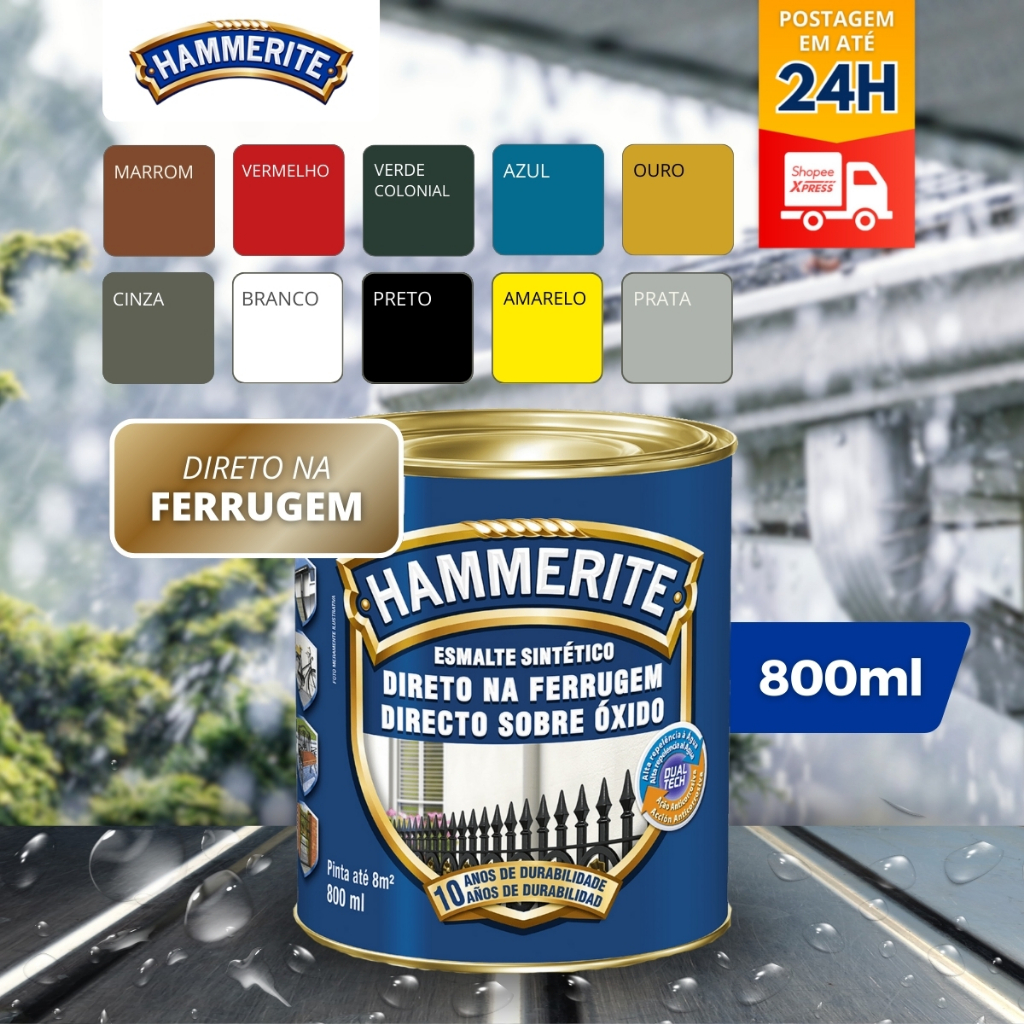 Tinta Hammerite Direto Na Ferrugem - 800 ml - Coral