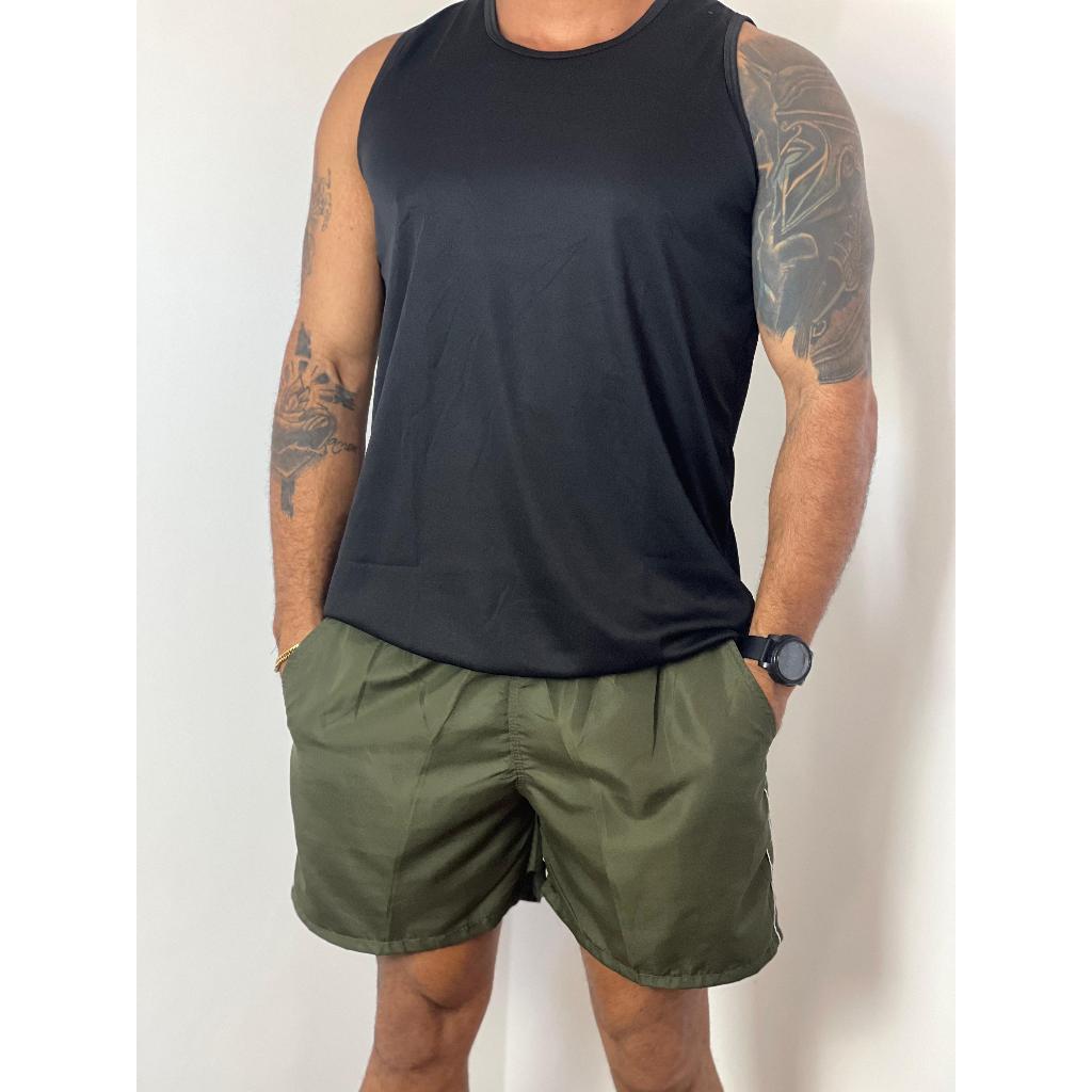 Kit 5 Bermudas Masculina Tactel 3 Bolsos Short Calção Futebol Academia Corrida Musculação