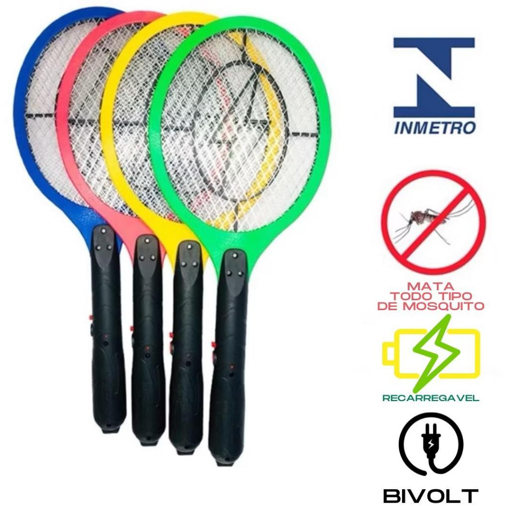 Raquete Elétrica Mata Mosquito Dengue Insetos Recarregável 110/220 Bivolt Promoção