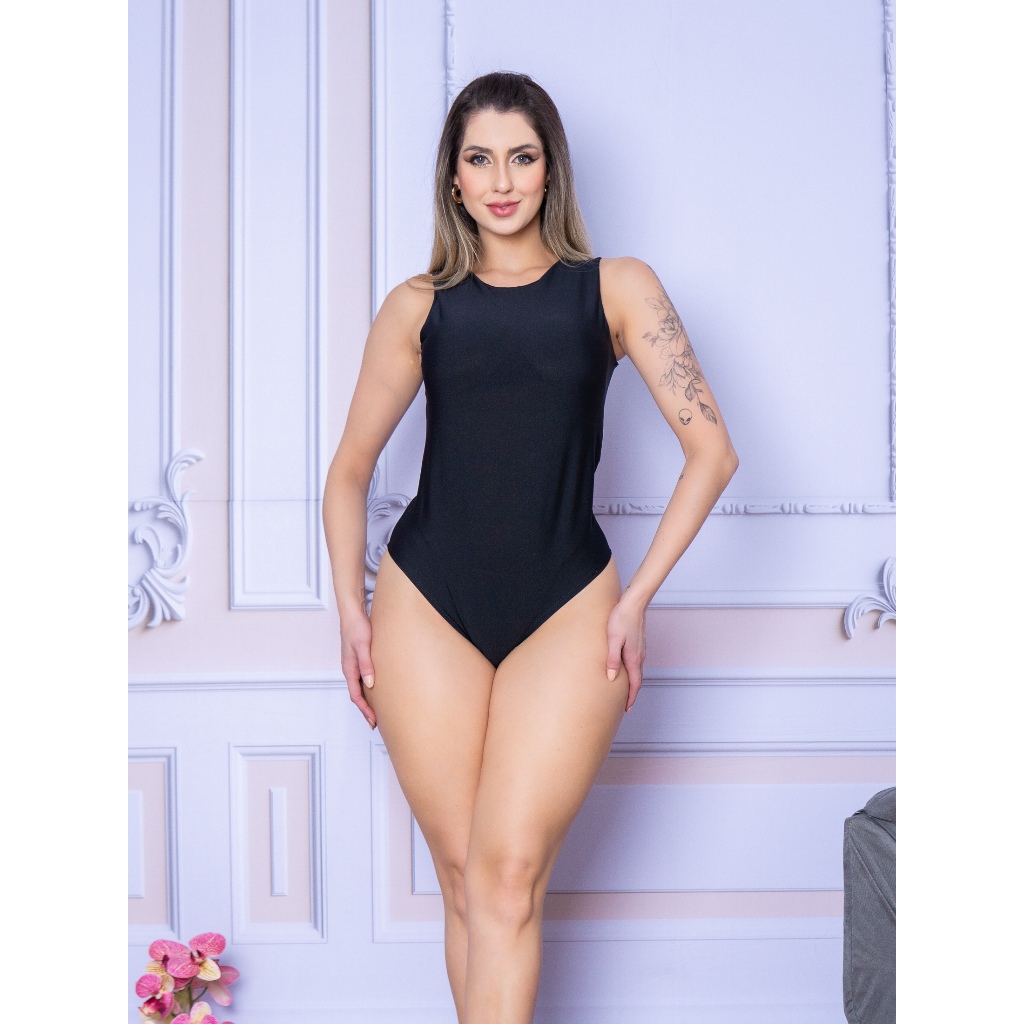 Bori Body Bore Preto Feminino Regata Poliéster Com Bojo Levvo