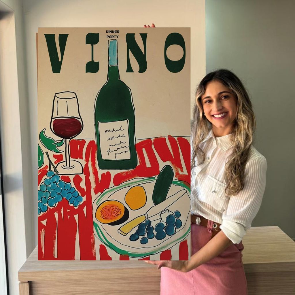 QUADRO DECORATIVO - VINHO E MASSAS - ADEGA - VINO BEGE em Oferta na Shopee