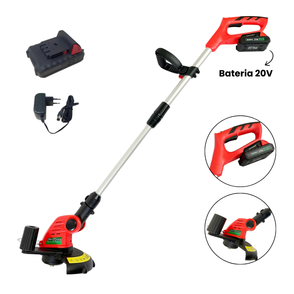 Aparador de Grama a Bateria 20V 2Ah e Carregador Bivolt Garthen GAB-200