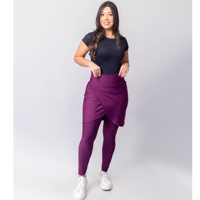 Calça Saia Fitness Modestia Cristã Moda Evangélica Suplex