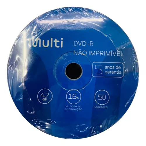 50 Dvd-r Multilaser Logo 4.7gb 120 Minutos 16x Original
