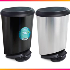 Lixeira Escritorio Cozinha Banheiro C/ Pedal 20l Plast. Cesto de Lixo Grande