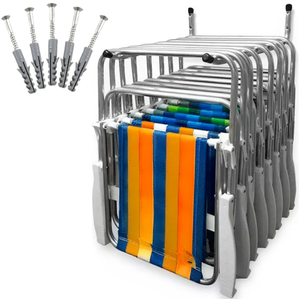 Suporte de Cadeira de Praia para Parede Até 7 Cadeiras em Oferta na Shopee