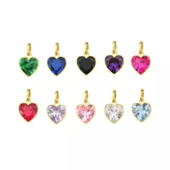 Pingente de Ouro 18k Coração Zircônia com 4mm