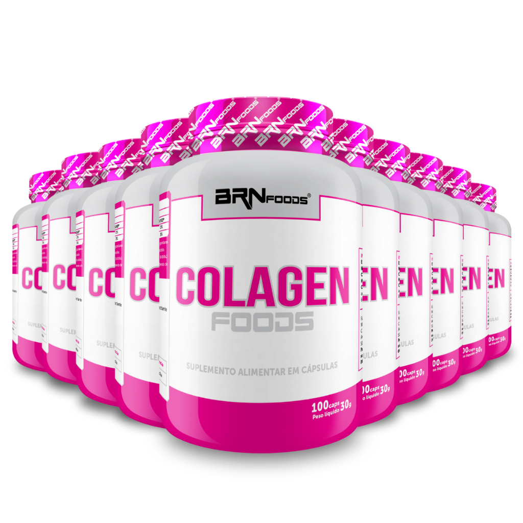 Kit 10x Colágeno Colagen Foods 100 Caps - BRNFOODS em Oferta na Shopee