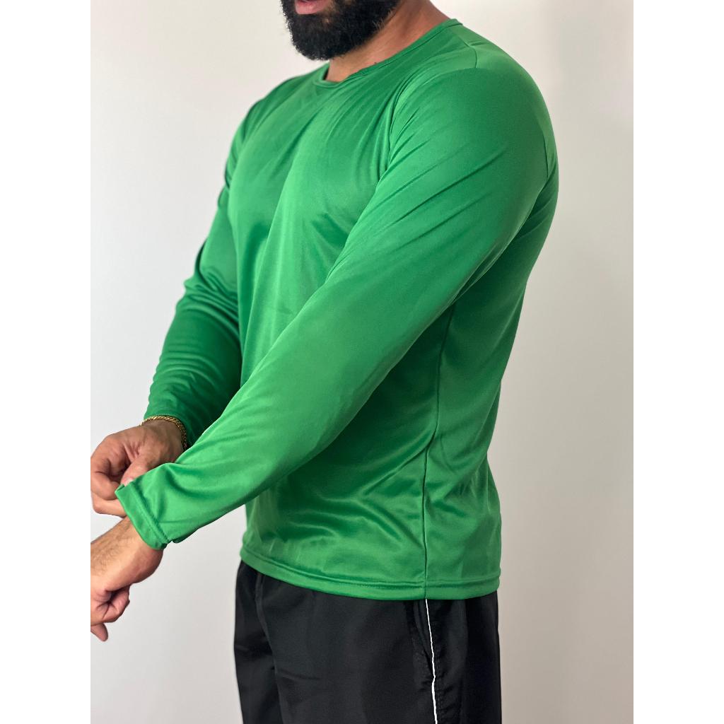Kit 3 Camisas  Manga Longa  Poliester Academia Corrida Exercícios Proteção