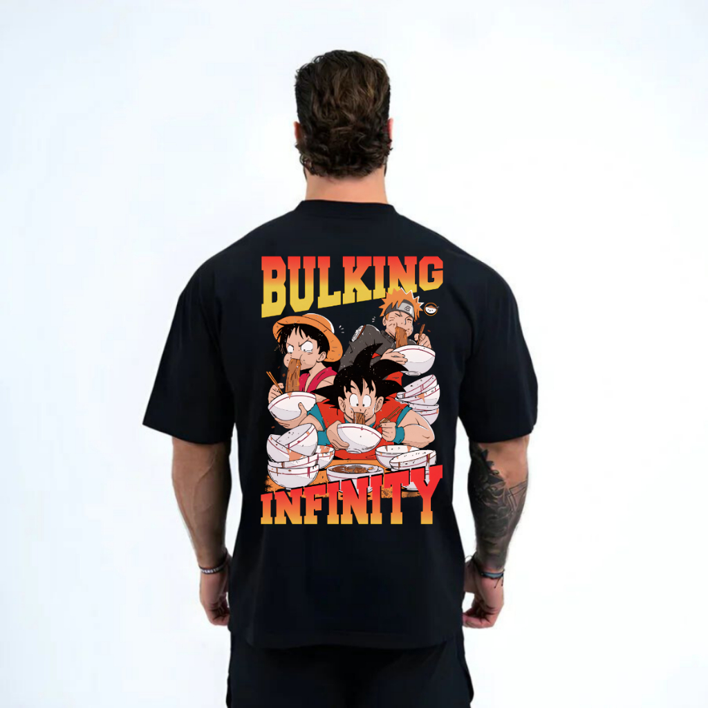 Camiseta Oversized Masculina Academia Bulking Infinito Lançamento