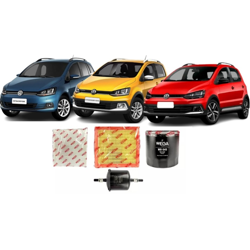 Kit Revisão Filtro Troca Completa Wega Volkswagen Fox Cross Fox Space Fox 1.6 16V 4 Cilindro - Spare Parts and Accessories for Vehicles