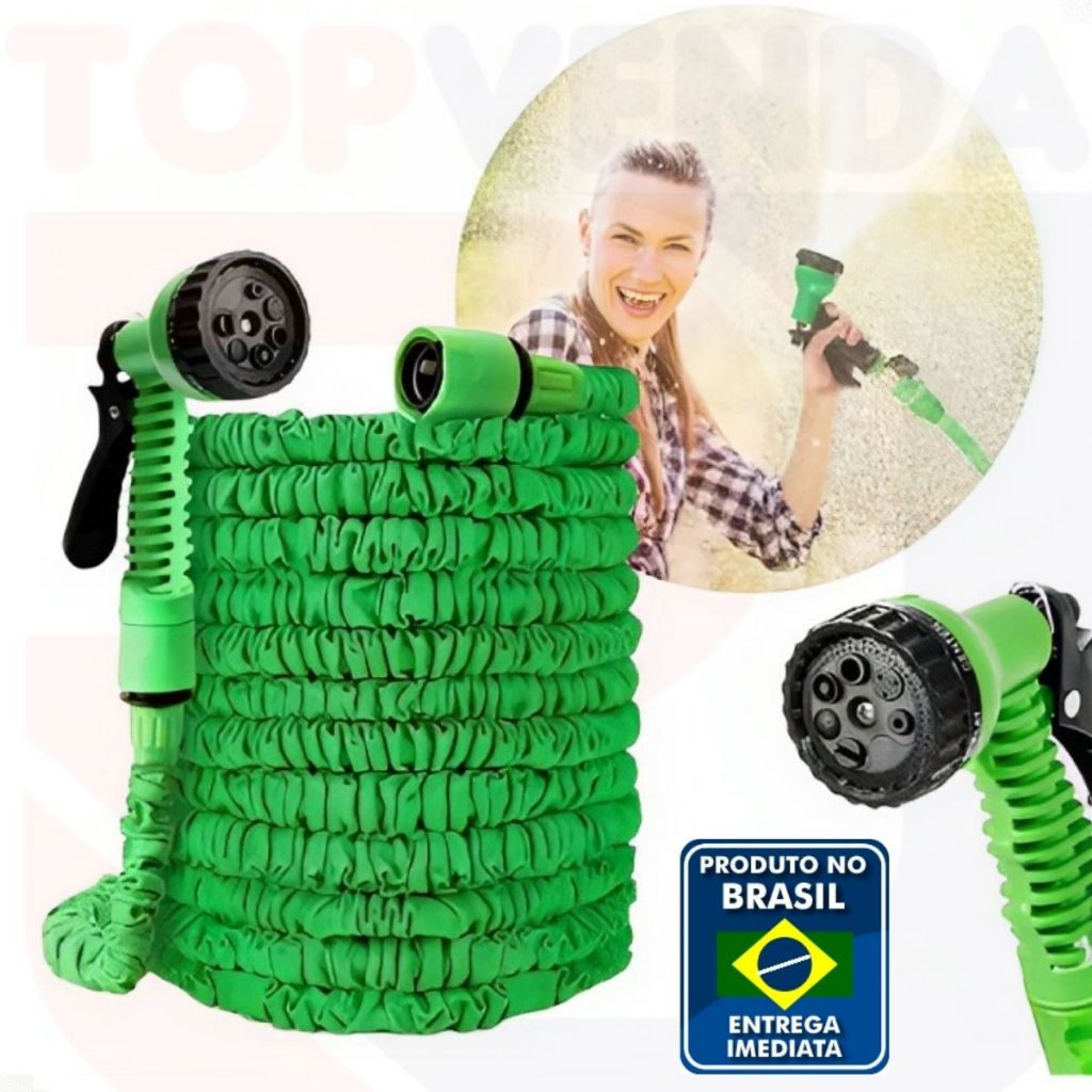 Mangueira flexível Jardim Carro Lavanderia  15M / 30M/ 37M Flexível Irrigação ( Envio Imediato )