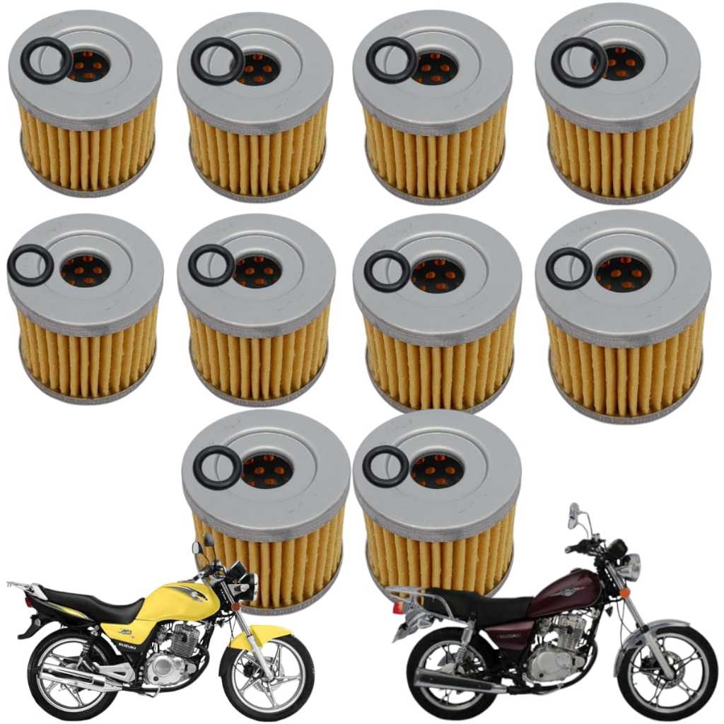 Kit 10 Unidades Filtro de Óleo Yes 125 2006 a 2016 Intruder 125 2002 a 2016 Burgman 2006 2007 2008
