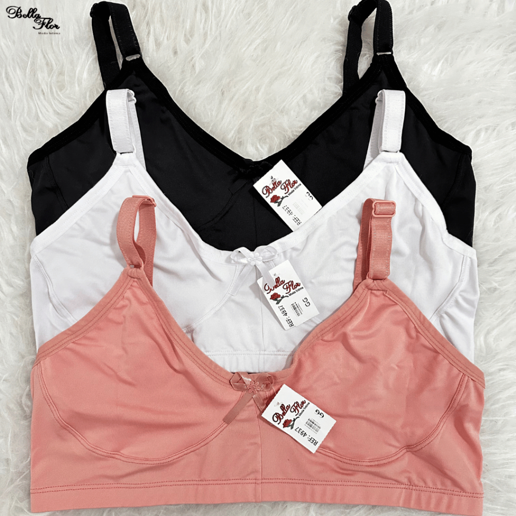 Kit 2 Sutiãs Alta Sustentação Sem Bojo PLUS SIZE Reforçado Alça Com Regulagem Feminino