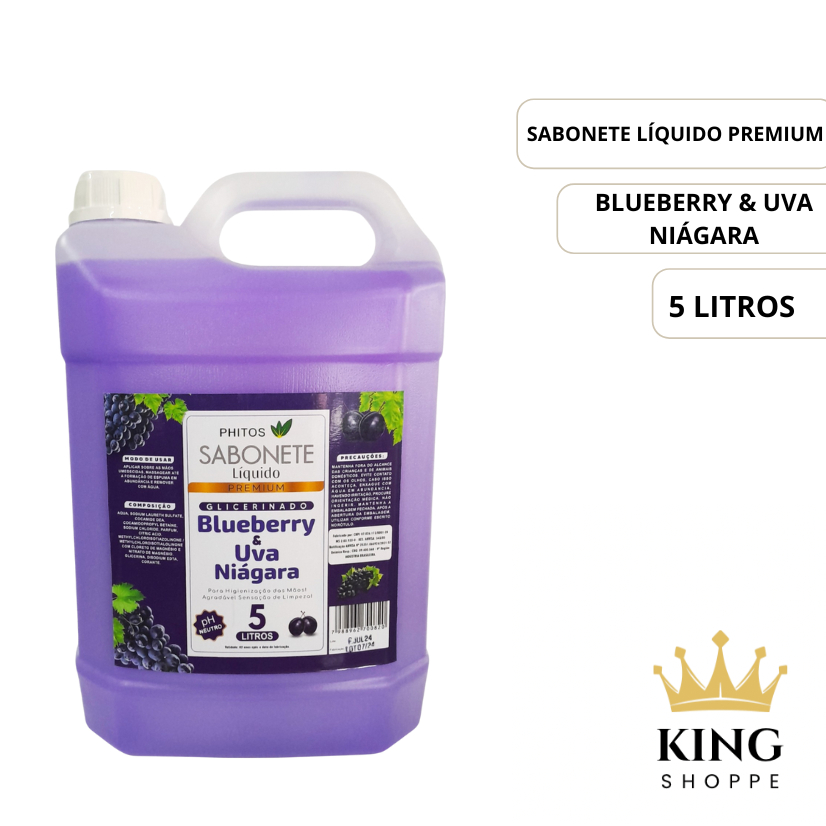 SABONETE LIQUIDO BLUEBERRY E UVA NIAGARA 5L SABONETE LIQUIDO PARA AS MÃOS COM HIDRATANTE