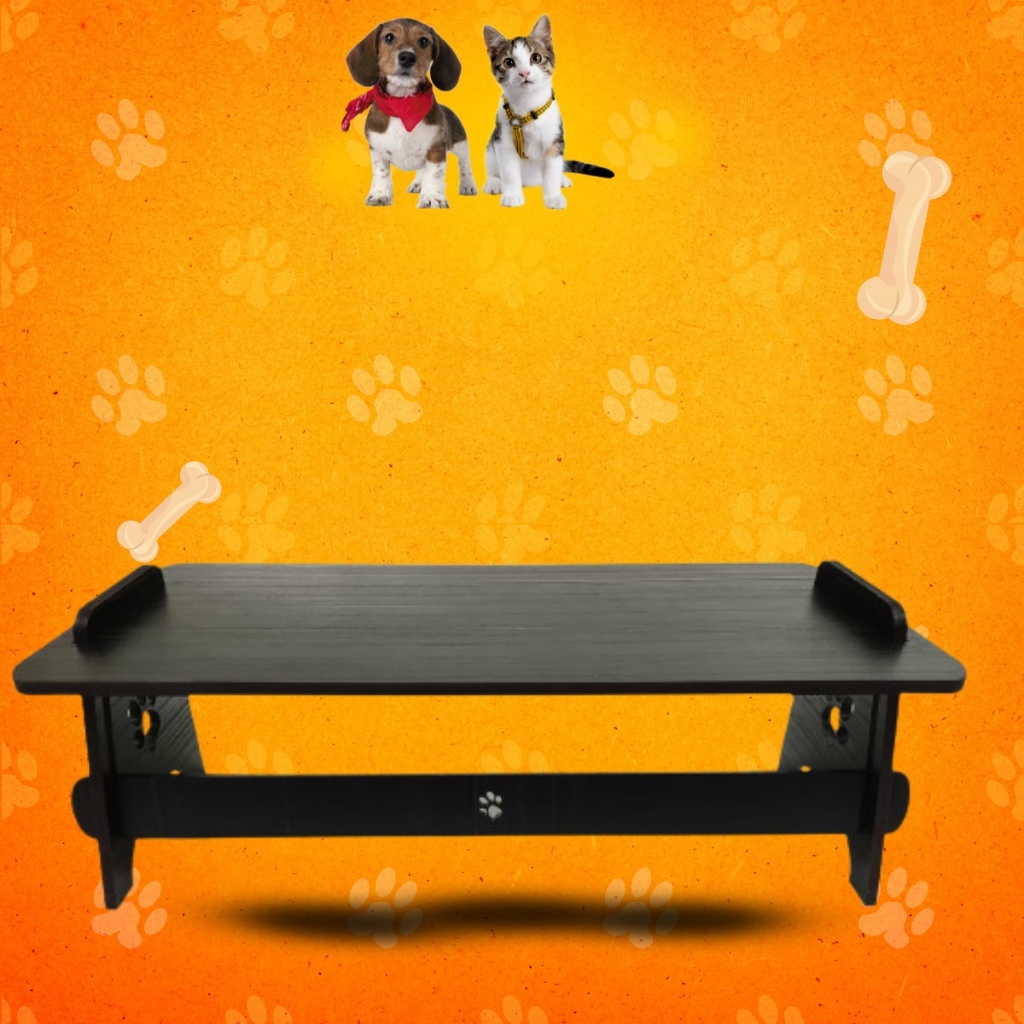 Base Comedouro Bebedouro Para Gato Cachorro Elevado Pet MDF