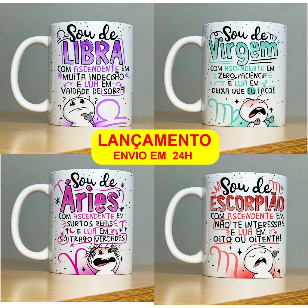 Imagem Caneca Personalizada Flork - Signos de  Áries, Touro, Gêmeos,  Câncer, Leão, Virgem,  TODOS