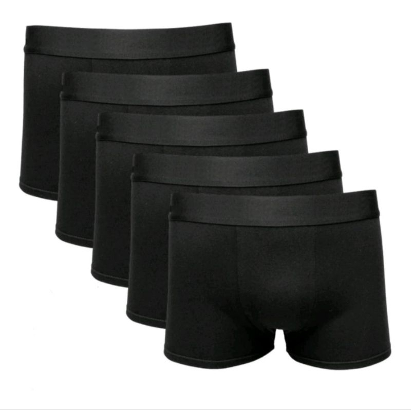Kit com 10 Cuecas Boxer Adulto Microfibra Preta Premium.