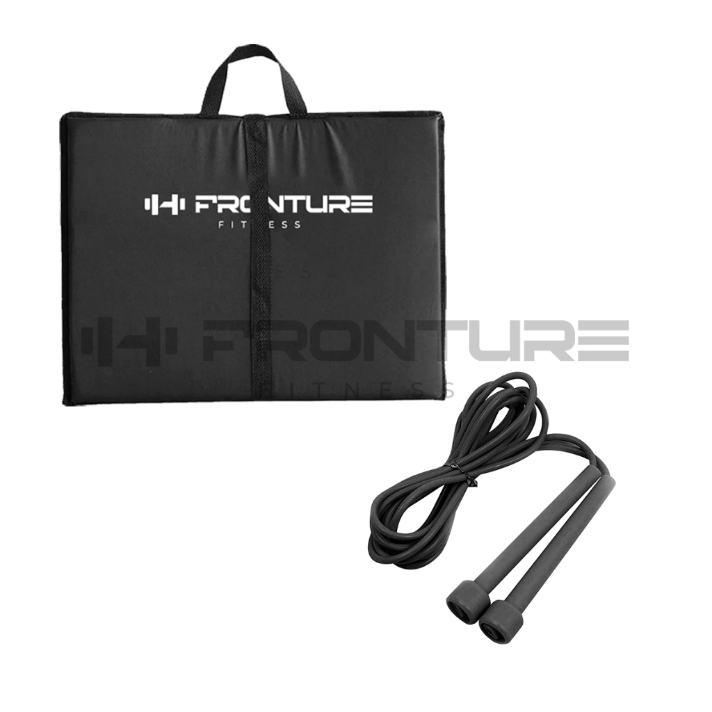 Colchonete Dobrável D50 Maleta + Corda de Pular Musculação Fitness Treino Academia Em Casa