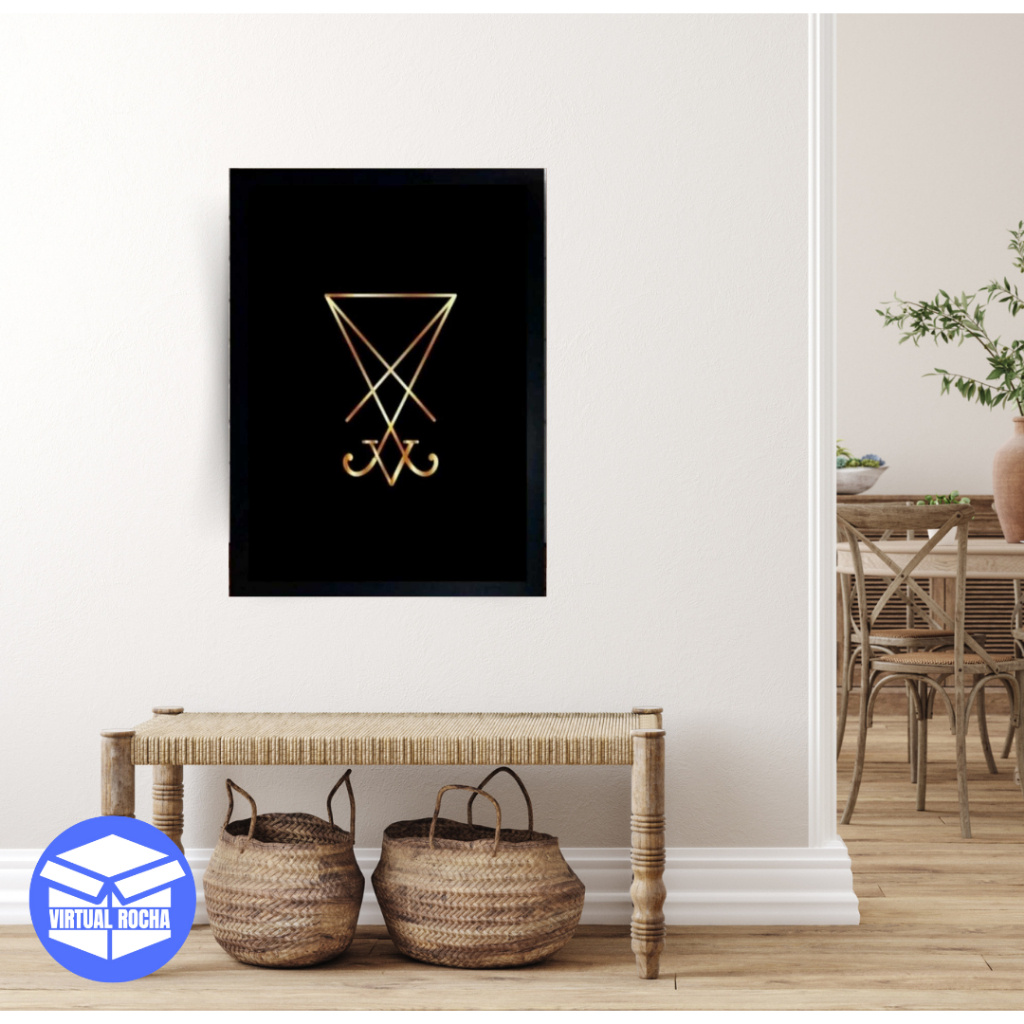 Quadro Decorativo Abstrato Símbolo Lúcifer Sala Quarto em Oferta na Shopee