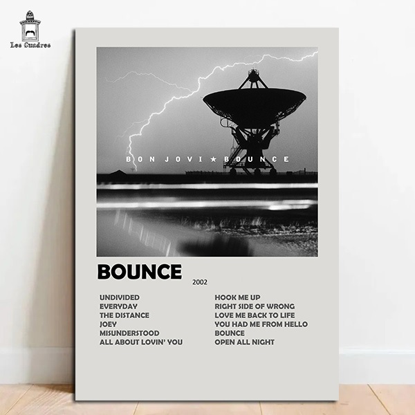 Quadro Placa Decorativa Bon Jovi Bounce em MDF 28x20cm