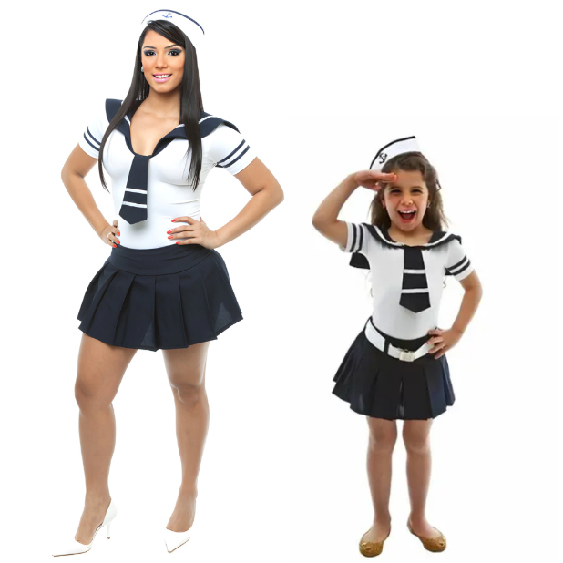 Fantasia Marinheira Adulto e Infantil