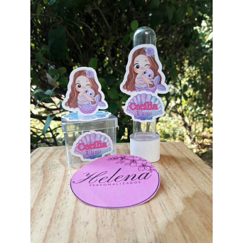 10 Tubetes + tampinhas personalizadas 10 caixas acrilicas  e Apliques 3D Personalizado  (Qualquer tema)