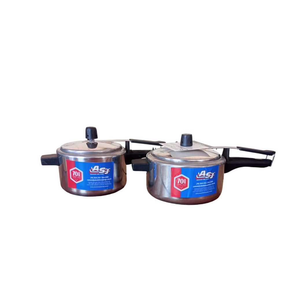 KITS COM 2 PANELAS DE PRESSÃO POLIDA 2L + 3 / 4,5 / 7 OU 10L + ENVIO RÁPIDO