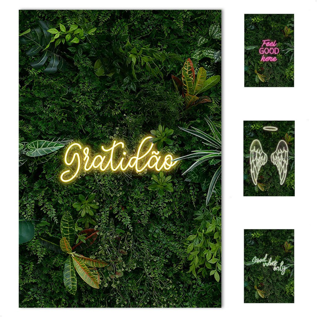 Painel Retangular Instagramável Neon Muro Inglês 3D em Tecido Sublimado 1,50x2,20 em Oferta na Shopee