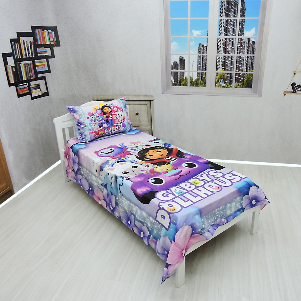 Jogo De Lençol E Fronha Gabby's Dollhouse Kit 2pç Cobreleito