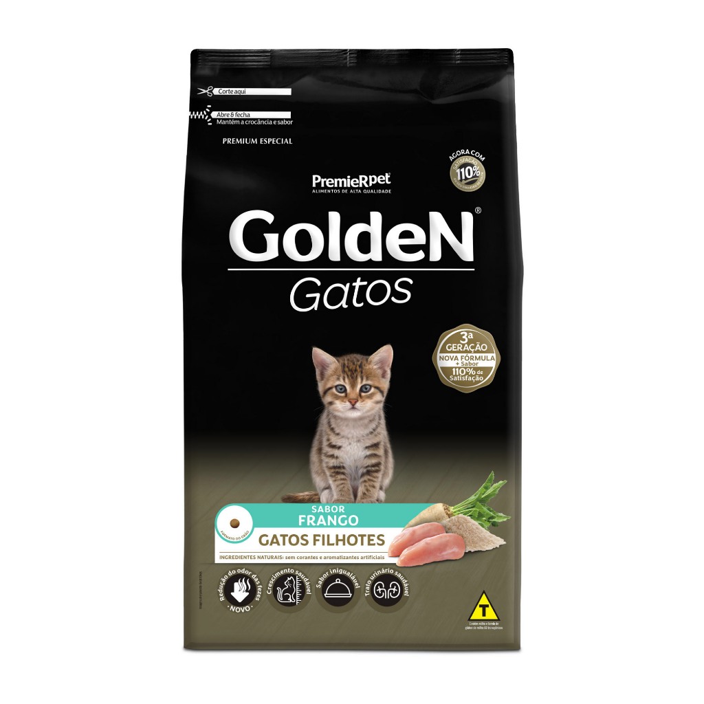 Ração Golden Fórmula Gatos Filhotes Sabor Frango e Arroz 1Kg - Pets