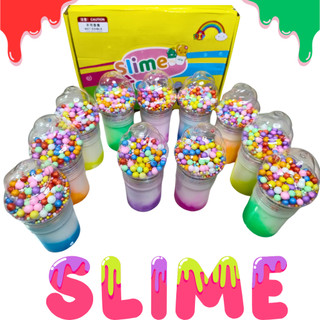 Slime Sorvete Amoeba Geleia Massinha Com Bolinhas de Isopor Colorido Meleca Brinquedo Criança