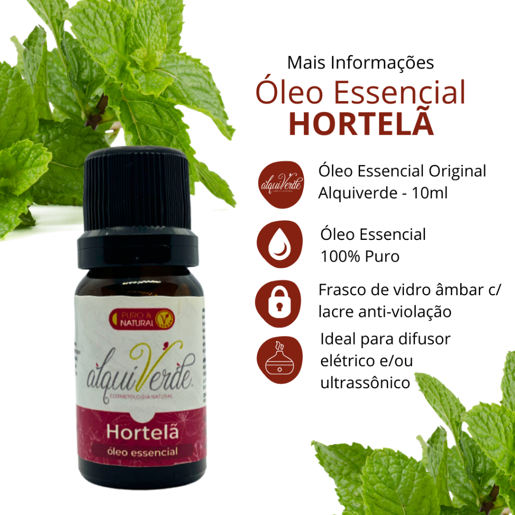 Óleo Essencial De Hortelã - 100% Puro e Vegano | Alivia dores de cabeça  10ml - Alquiverde em Oferta na Shopee