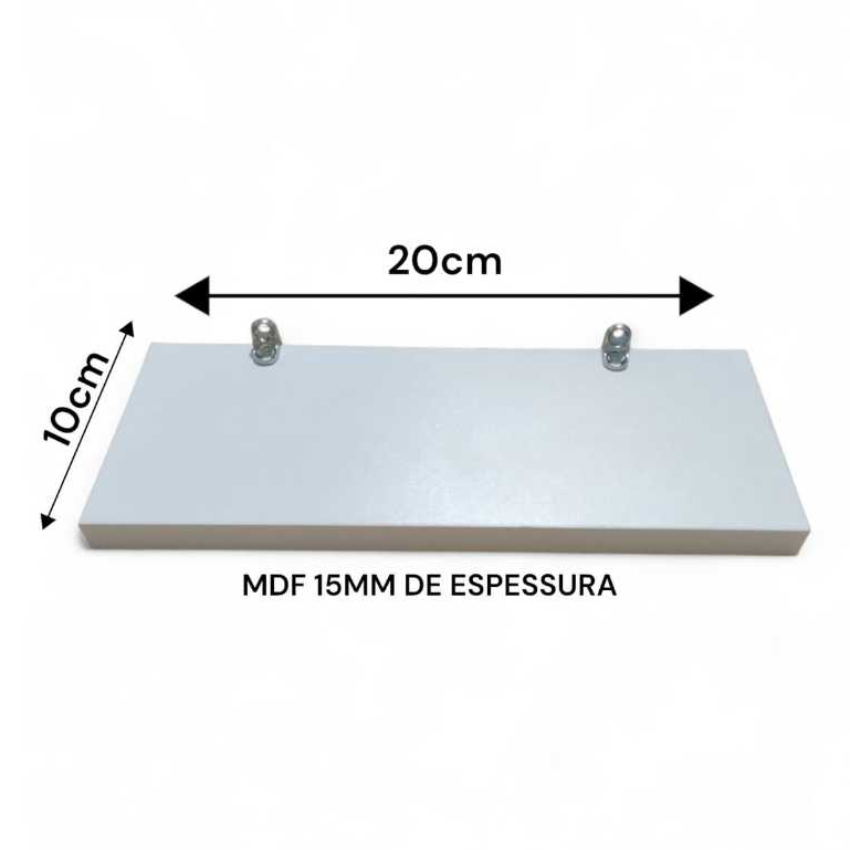Prateleira Decorativa em MDF 10 x 20 cm cor Branca em Oferta na Shopee