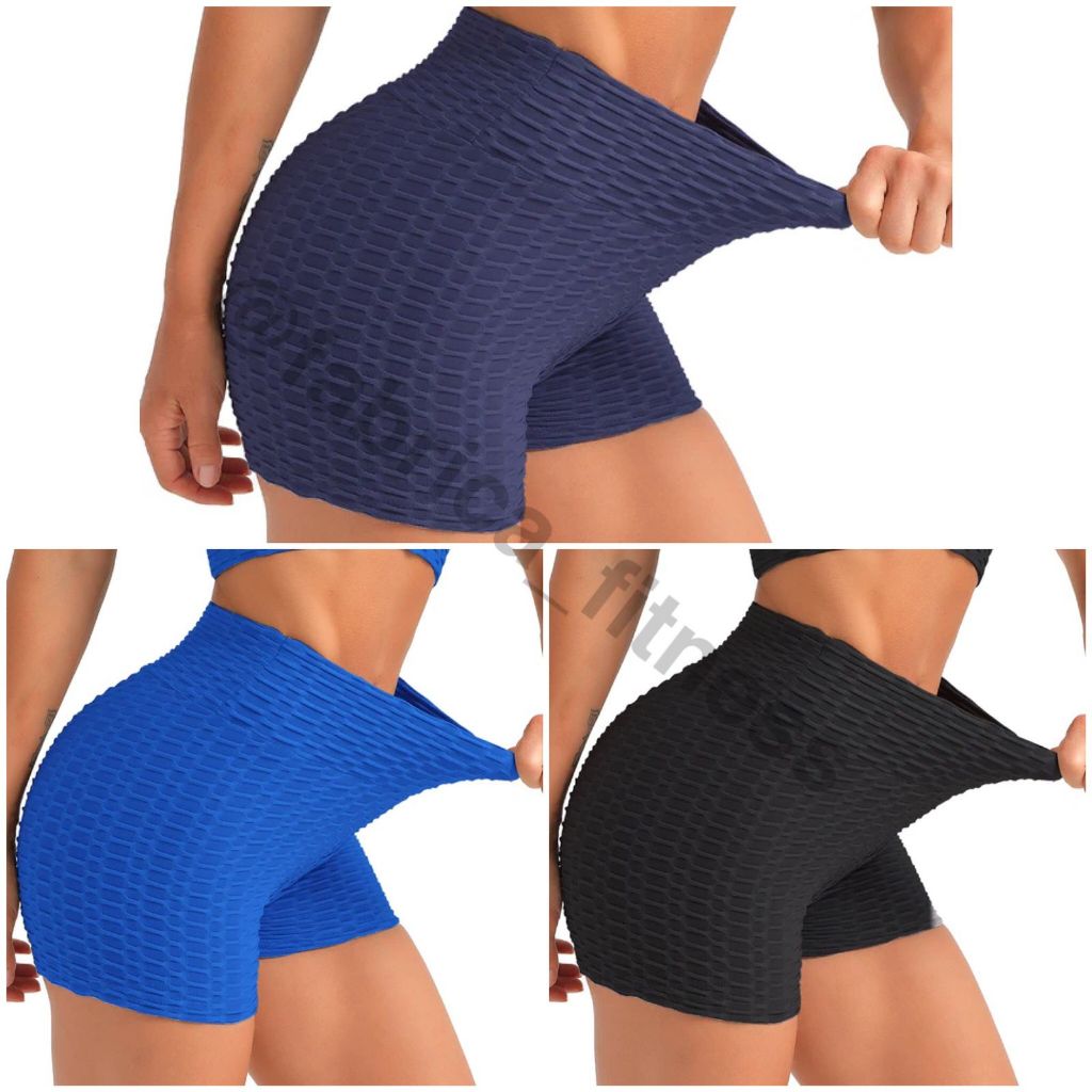 Kit 3 ou 10 Shorte disfarça celulites fitness academia bolha brocado