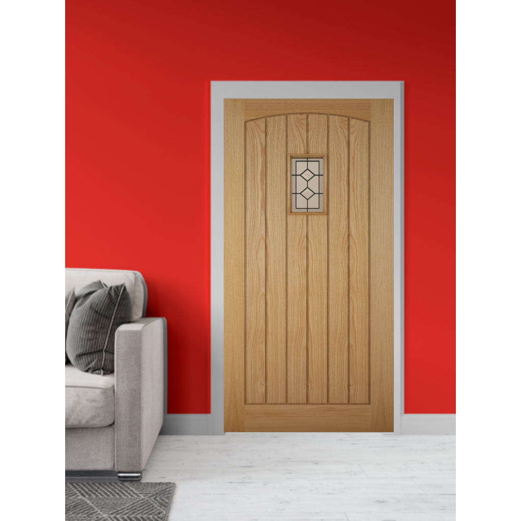 Papel de Parede Adesivo Decorativo para Porta de Madeira ou Vidro - Madeira com Janela - 018X