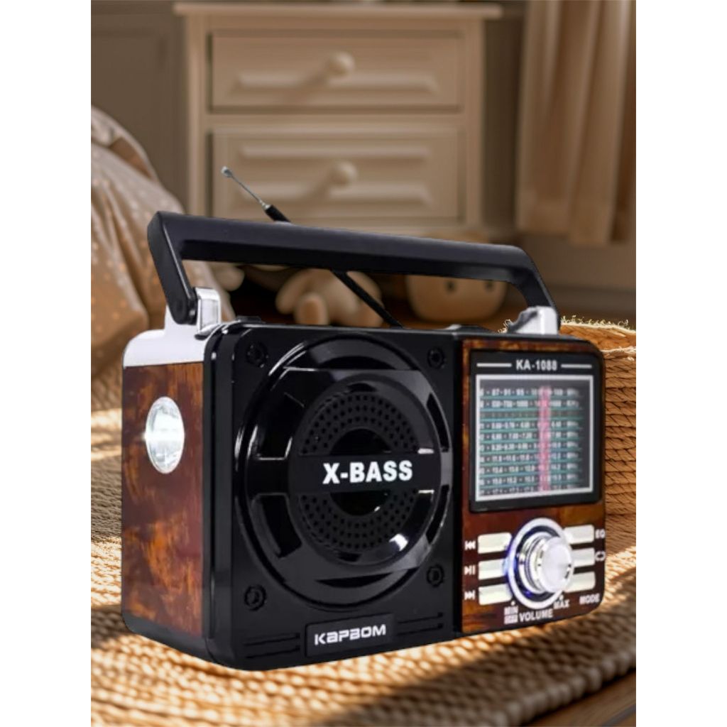 Radio Retro portatil Vintage Bluetooth AM FM Pilha e tomada Pendrive SD USB em Oferta na Shopee