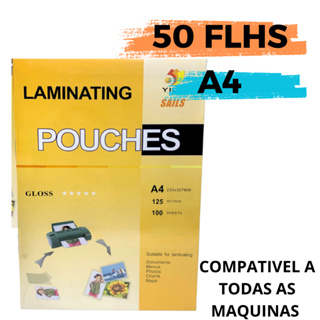 50 unidades de  Plástico P/ Plastificação Resistente A4 220x307mm 125 micras em Oferta na Shopee
