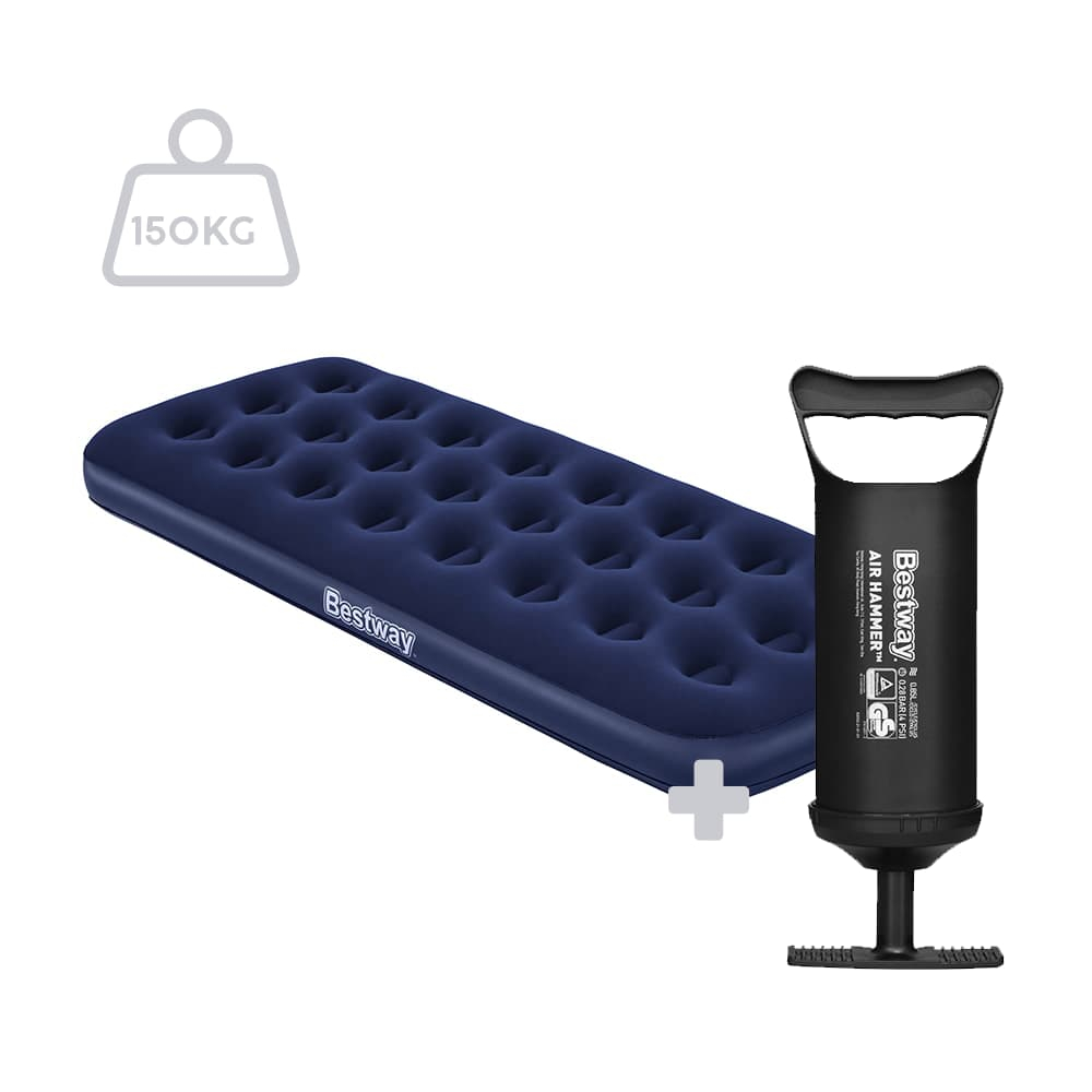 Colchão Inflável Suporta Até 150kg Solteiro Camping Praia + Bomba de Ar Manual Bestway