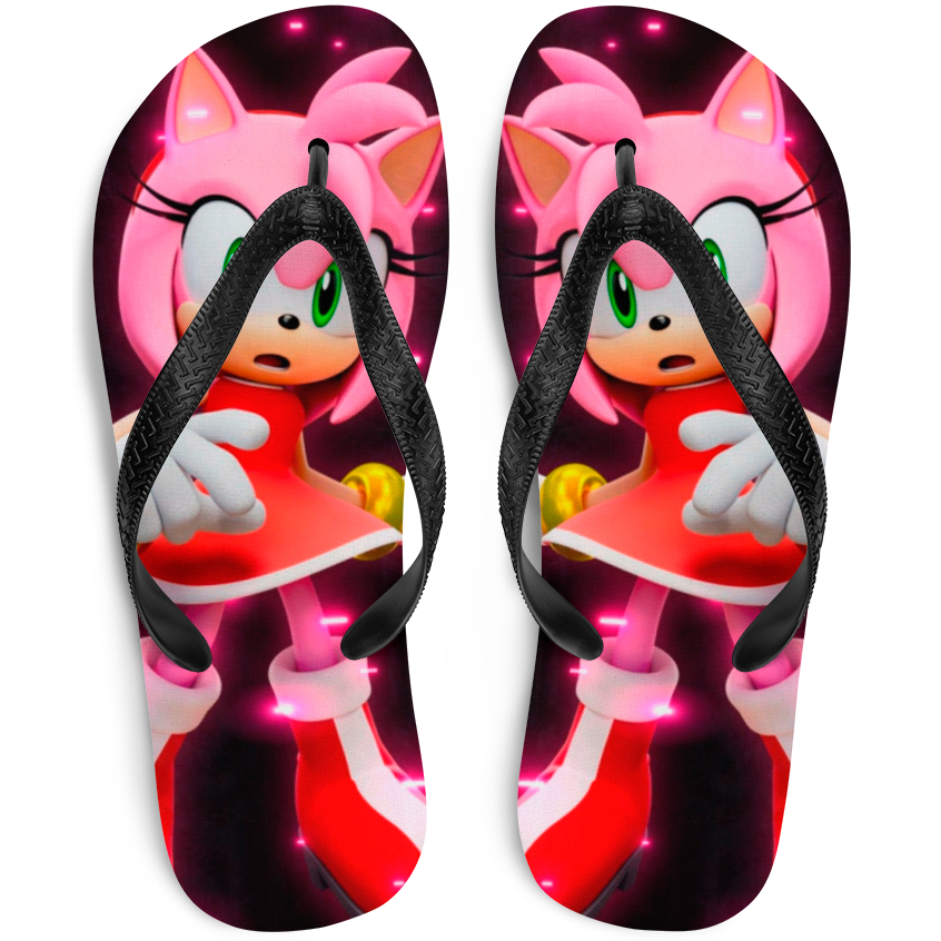 Chinelo Menina Amy Rose Sonic Personalizado Infantil Adulto 4 modelos