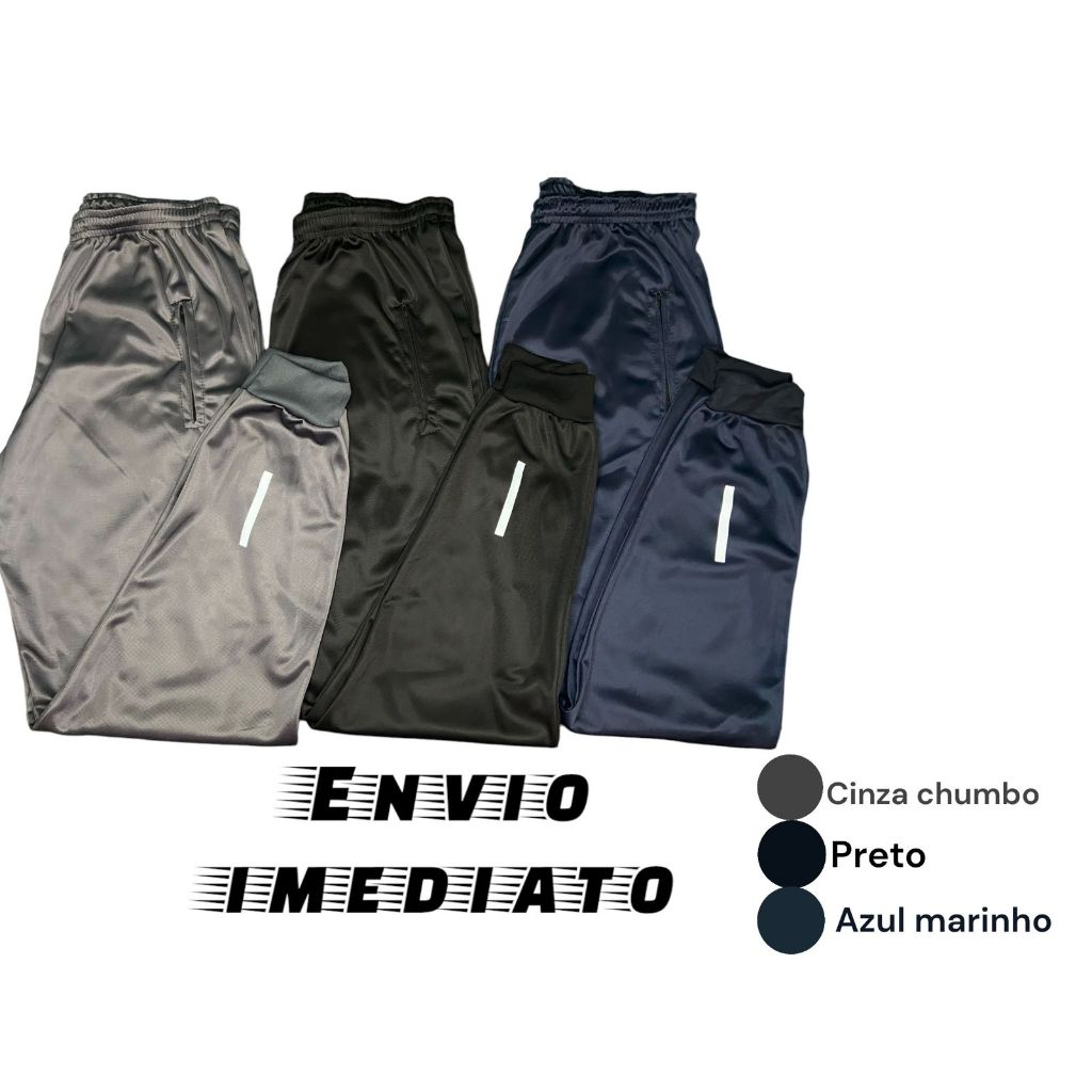 Kit 2 calça masculina Dry Fit Esportiva Treino Com Ziper no Bolso