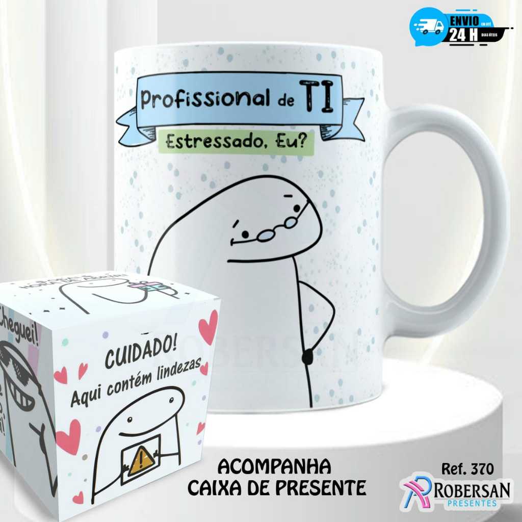 Caneca Tecnologia da Informação TI Personalizada Flork com Nome Bolo Bento Cake Copos Profissões 370