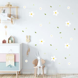 Adesivos de Parede Infantil Flores e folhinhas quarto de bebê decoração em Oferta na Shopee