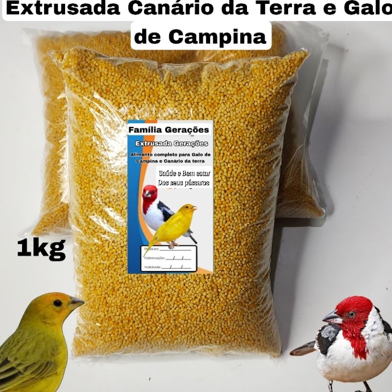 Extrusada Galo de campina e Canário da terra (Alimento completo)