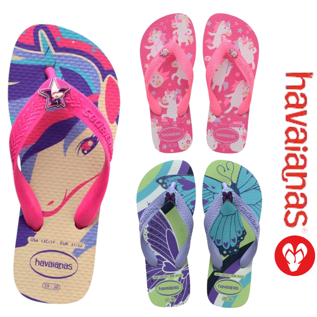 Havaianas Fantasy Chinelo Infantil Juvenil Feminina Menina Unicórnio Borboleta