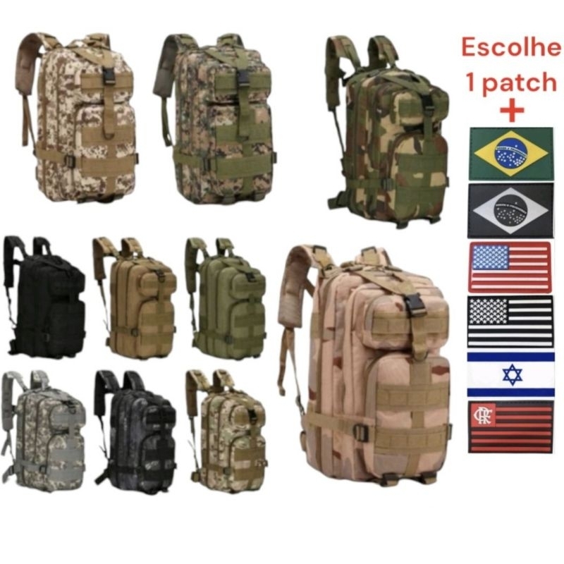 Mochila Tática Assault Militar 40 Litro Reforçada Masculina Variadas.