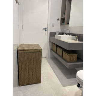 Cesto de Roupa Suja Roupeiro Fibra Sintética 100 Litros WM's Artesanatos em Oferta na Shopee