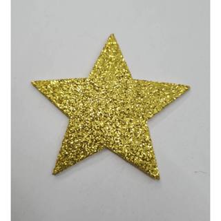 APLIQUE EVA COM GLITTER 7CM - ESTRELAS - COM 10 UNIDADES em Oferta na Shopee