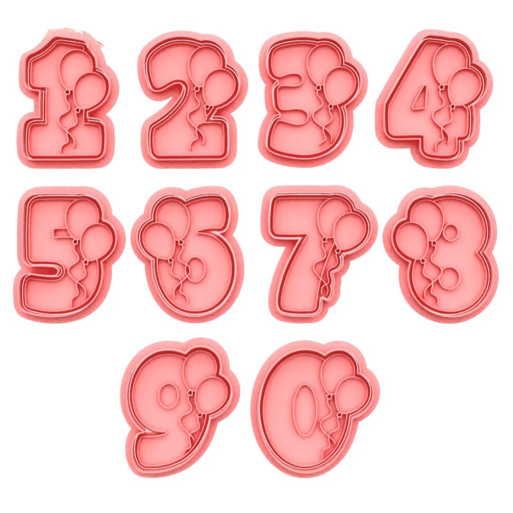 Cortador de Biscoito Pasta Americana Biscuit Numeros Balões de Festa CT11826 em Oferta na Shopee