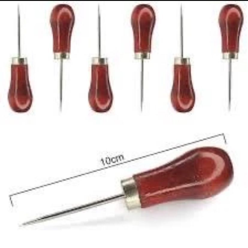 Kit 3 Furador De Tecido Manual - Cabo Em Madeira - PROMOÇÃO em Oferta na Shopee